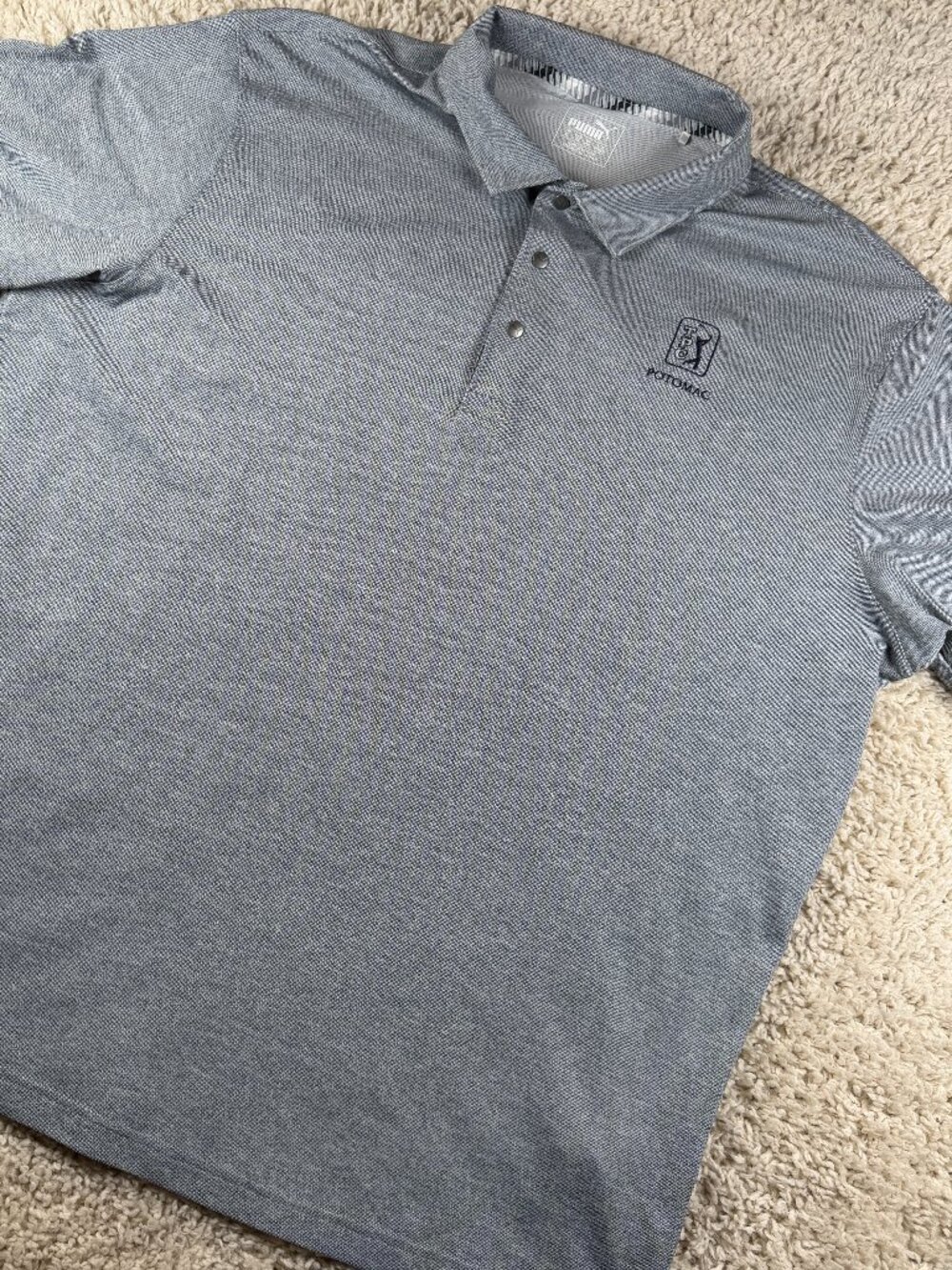 Puma Golf TPC Potomac Gray Performance Polo Shirt Men’s XL PGA Tour